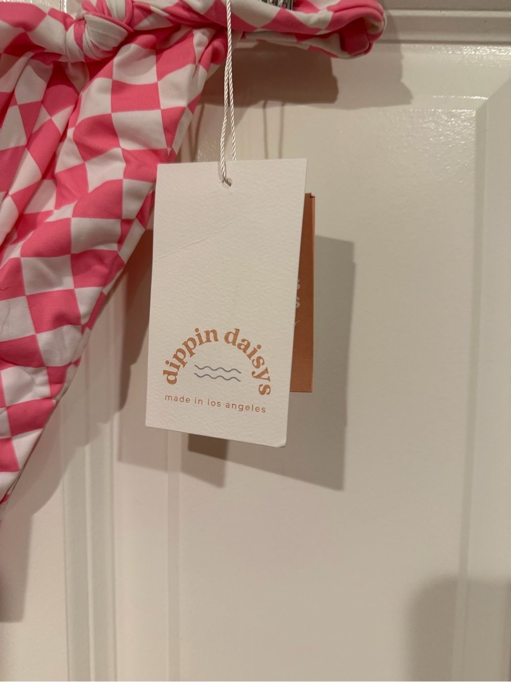 Dippin' Daisy's Pink & White Checkered Knot Bikini NWT M - Picture 4 of 9